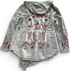 Kyla Seo Anthropologie Wrap Cardigan Jacket Cotton Embroidered Boho Womens L